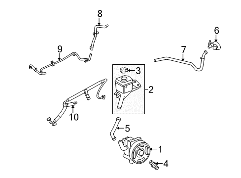 2007 Ford Fusion P/S Pump & Hoses, Steering Gear & Linkage Diagram