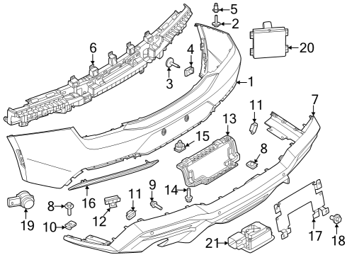 2024 Ford Mustang Reflector, Rear Driver Side Diagram for JR3Z-15A449-A