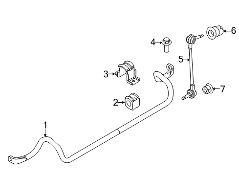 2015 Ford Police Interceptor Utility Stabilizer Bar & Components - Front Diagram