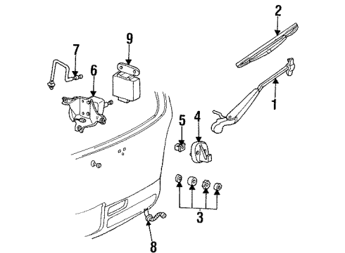 2001 Mercury Villager Wiper Arm, Driver Side Diagram for YF5Z-17526-AB