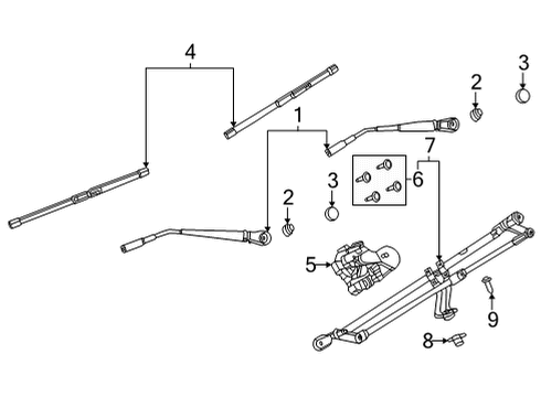 2021 Ford Bronco Wiper Components Diagram
