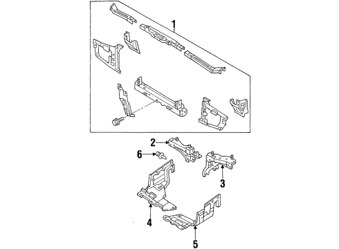 1997 Ford Probe Radiator Support Diagram for F32Z16138B