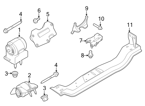 2023 Ford F-250 Super Duty Engine & Trans Mounting Diagram