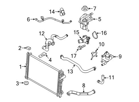 2010 Mercury Milan Radiator & Components Diagram 1 - Thumbnail