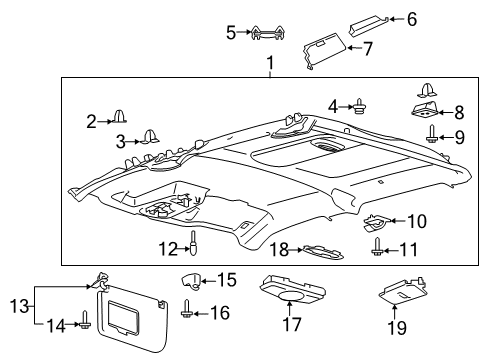 2018 Ford F-250 Super Duty Interior Trim - Cab Diagram