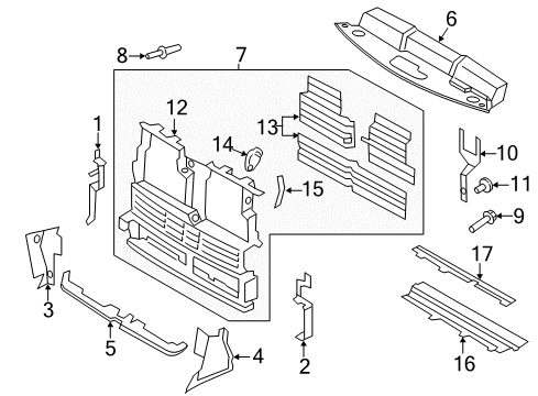 2017 Ford Edge Air Deflector - Radiator Support Diagram