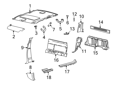 2002 Lincoln Blackwood Rear Trim Panel, Lower Diagram for 3L3Z-1540492-AA
