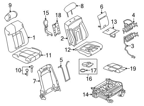2013 Ford F-150 Front Seat Components Diagram