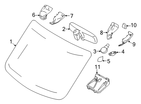 2017 Ford Transit-150 Windshield Glass Diagram