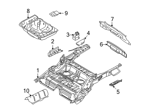 2007 Ford Freestyle Rear Floor & Rails Diagram