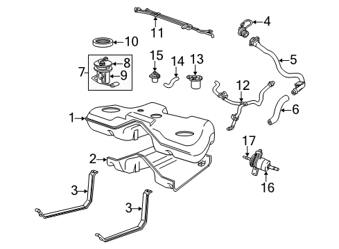 2005 Ford Freestyle Fuel Pump Diagram for 6F9Z-9H307-A