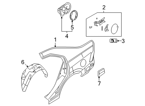 2006 Lincoln Zephyr Quarter Panel & Components Diagram
