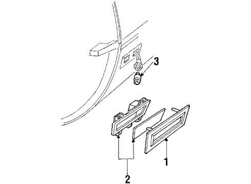 1985 Ford EXP License Lamps Diagram