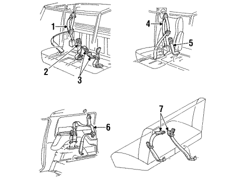 1992 Ford Bronco Buckle, Driver Side Diagram for F4TZ-1861203-C