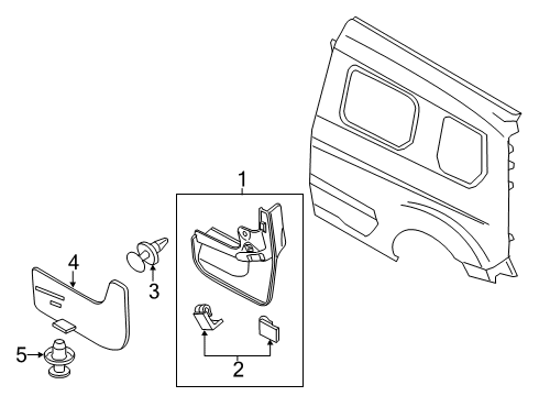 2021 Ford Transit Connect Exterior Trim - Side Panel Diagram