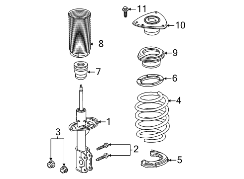 2022 Ford Police Interceptor Utility Struts & Components - Front Diagram 2 - Thumbnail