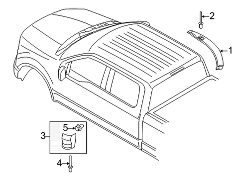 2022 Ford F-150 Exterior Trim - Cab Diagram