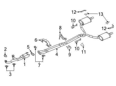 2015 Ford Police Interceptor Sedan Exhaust Components Diagram