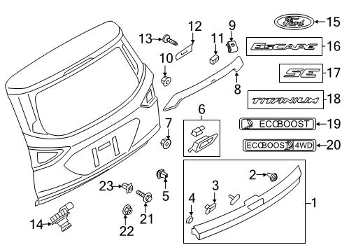 2017 Ford Escape Rear Camera Diagram for F1FZ-19G490-E