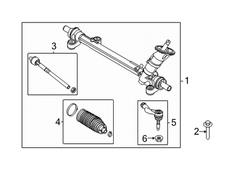 2022 Ford Mustang Mach-E Steering Column & Wheel, Steering Gear & Linkage Diagram 1 - Thumbnail