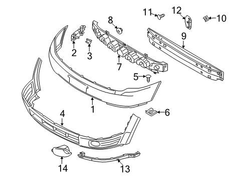 2009 Ford Taurus X Front Bumper Diagram
