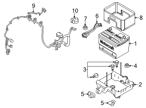 2014 Ford Police Interceptor Sedan Battery Cable Diagram for DA8Z-14300-BA
