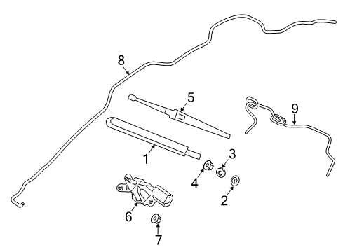 2017 Ford C-Max Lift Gate - Wiper & Washer Components Diagram
