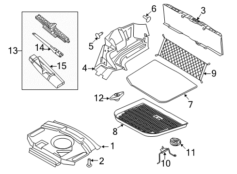 2014 Lincoln MKS Interior Trim - Rear Body Diagram