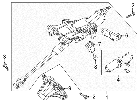 2016 Lincoln MKZ Steering Column Diagram for DP5Z-3C529-A