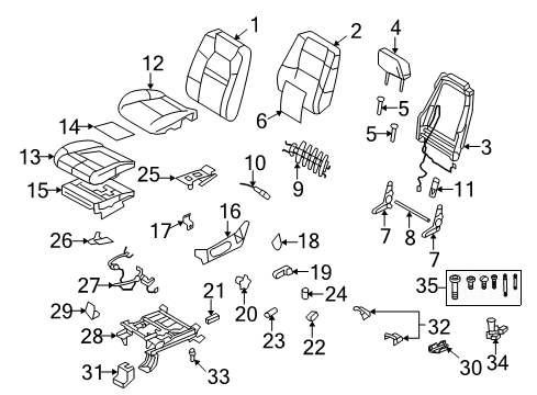 2007 Ford Explorer Sport Trac Front Seat Components Diagram