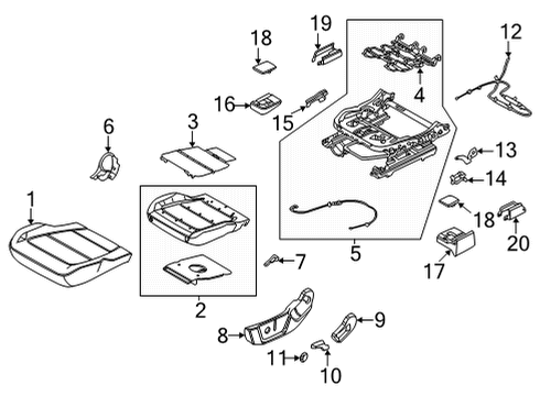 2021 Ford Bronco Front Seat Components Diagram