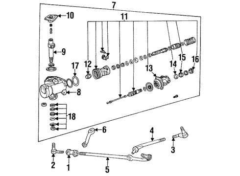 1996 Ford Bronco Tie Rod End, Outer Passenger Side Diagram for FOTZ-3A131-A