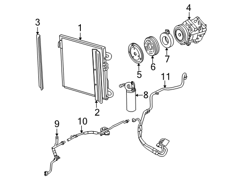 2006 Mercury Mariner A/C Condenser, Compressor & Lines Diagram