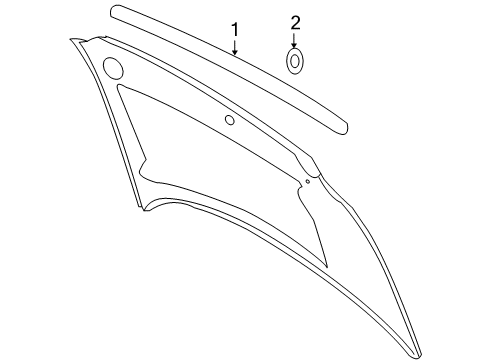 2010 Ford Explorer Exterior Trim - Hood Diagram