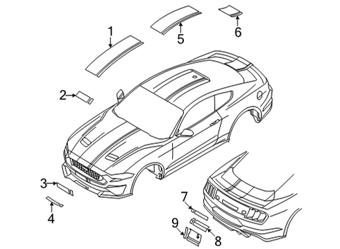 2020 Ford Mustang Stripe Tape Diagram 2 - Thumbnail