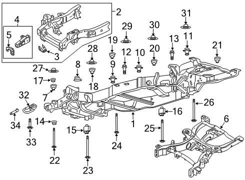 2020 Lincoln Navigator Frame Assembly Diagram for JL1Z-5005-C
