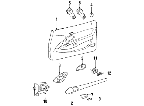 1995 Lincoln Mark VIII Interior Trim - Door Diagram