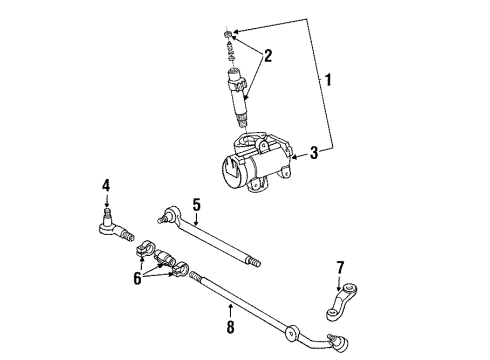 1990 Ford F-150 P/S Pump & Hoses, Steering Gear & Linkage Diagram