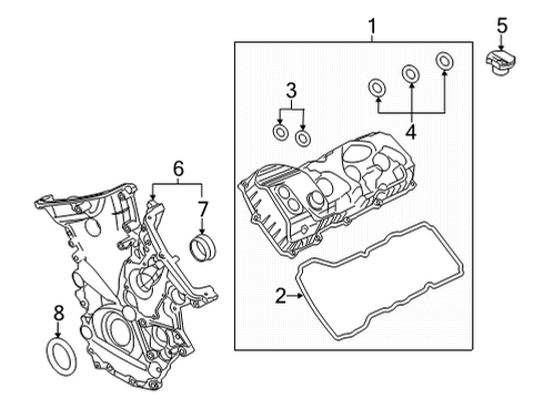 2022 Ford F-150 Valve & Timing Covers Diagram