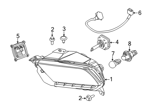 2014 Ford Mustang Socket, Front Diagram for DR3Z-13411-A
