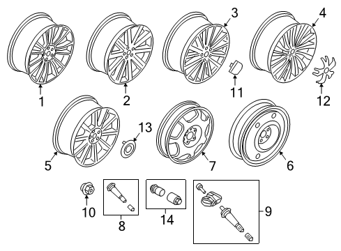 2017 Lincoln Continental Wheel Lock Kit Diagram for GR3Z-1A043-A