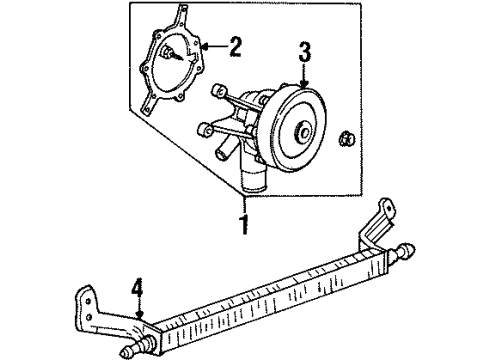 1998 Ford Taurus Power Steering Oil Cooler, Water Pump Diagram
