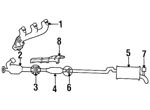 1993 Mercury Sable Exhaust Components, Exhaust Manifold Diagram