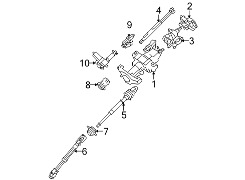 2010 Ford F-150 Steering Column & Wheel, Steering Gear & Linkage Diagram 3 - Thumbnail