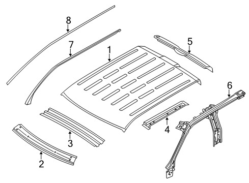 2013 Ford F-150 Roof & Components Diagram
