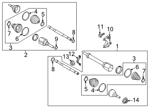 2016 Lincoln MKC Drive Axles - Front Diagram