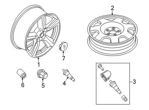2022 Ford Mustang Wheels & Trim Diagram