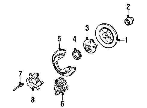 1996 Ford Taurus Speed Sensor, Driver Side Diagram for F8DZ-2C190-BB