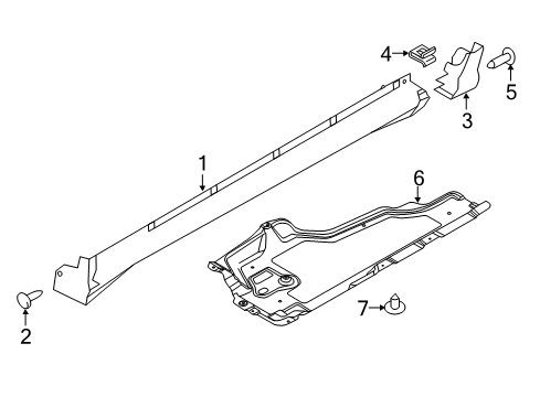 2012 Lincoln MKX Exterior Trim - Pillars, Rocker & Floor Diagram