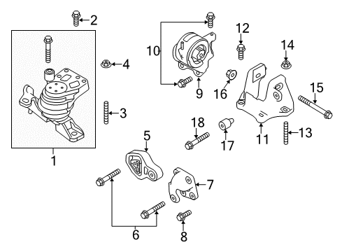 2015 Ford Taurus Engine & Trans Mounting Diagram
